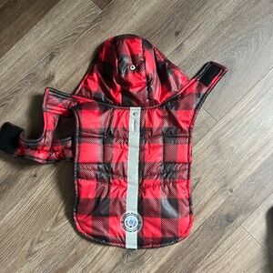 Red and Black Plaid Dog Jacket